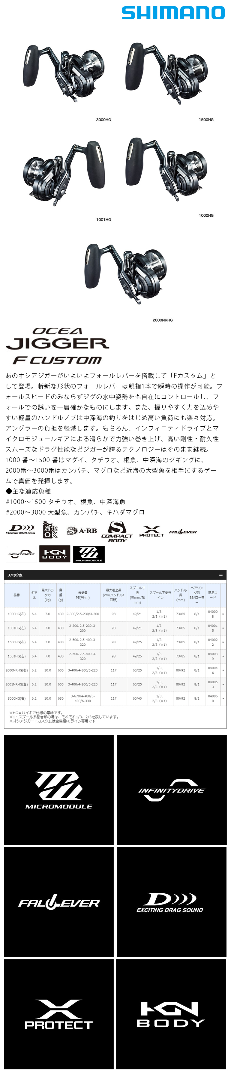 SHIMANO 19 OCEA JIGGER FC 2001NRHG [兩軸捲線器] - 漁拓釣具官方線上